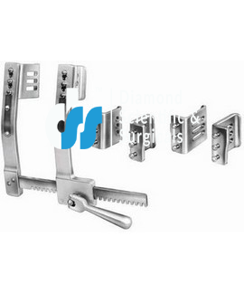 Rib Retractor with two pairs of blades 47 x 62 mm + 65 x 62 mm, spreading 200 mm