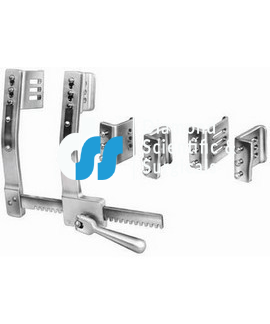 Rib Retractor with two pairs of blades 47 x 62 mm + 65 x 62 mm, spreading 200 mm